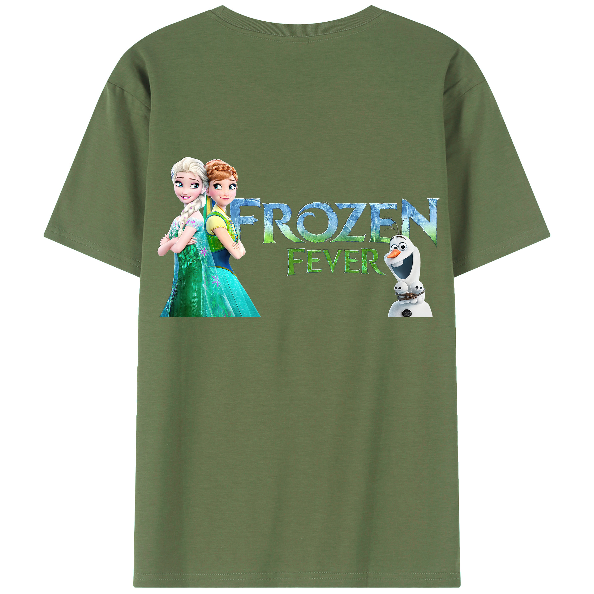 （画像用） アナと雪の女王 アンナ エルサ Frozen Anna Elsa 綿100％ メンズ半袖Tシャツ（バックプリント） 通気性